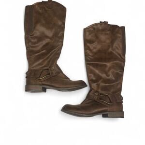 Brown knee high boots